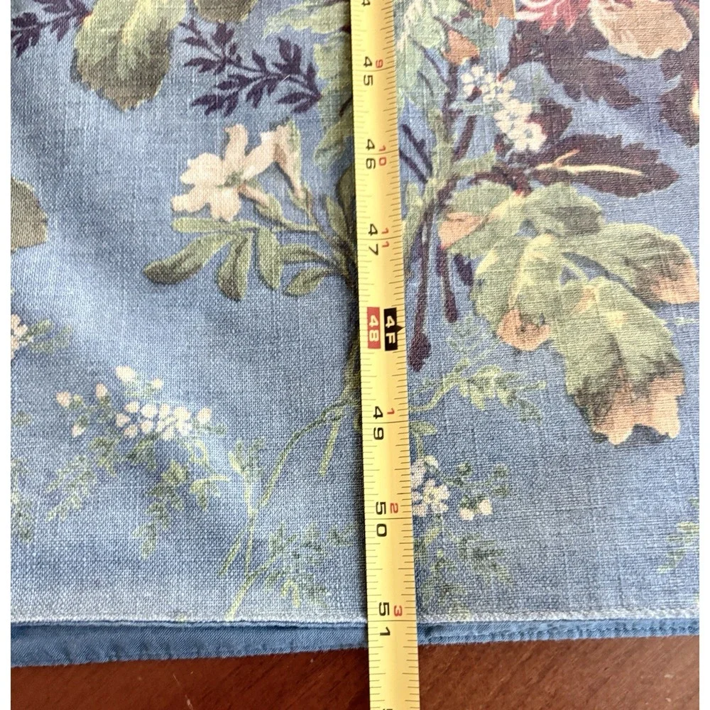 Pottery Barn Meadow Cotton Table Runner 18x102 Blue Floral